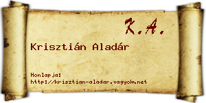 Krisztián Aladár névjegykártya